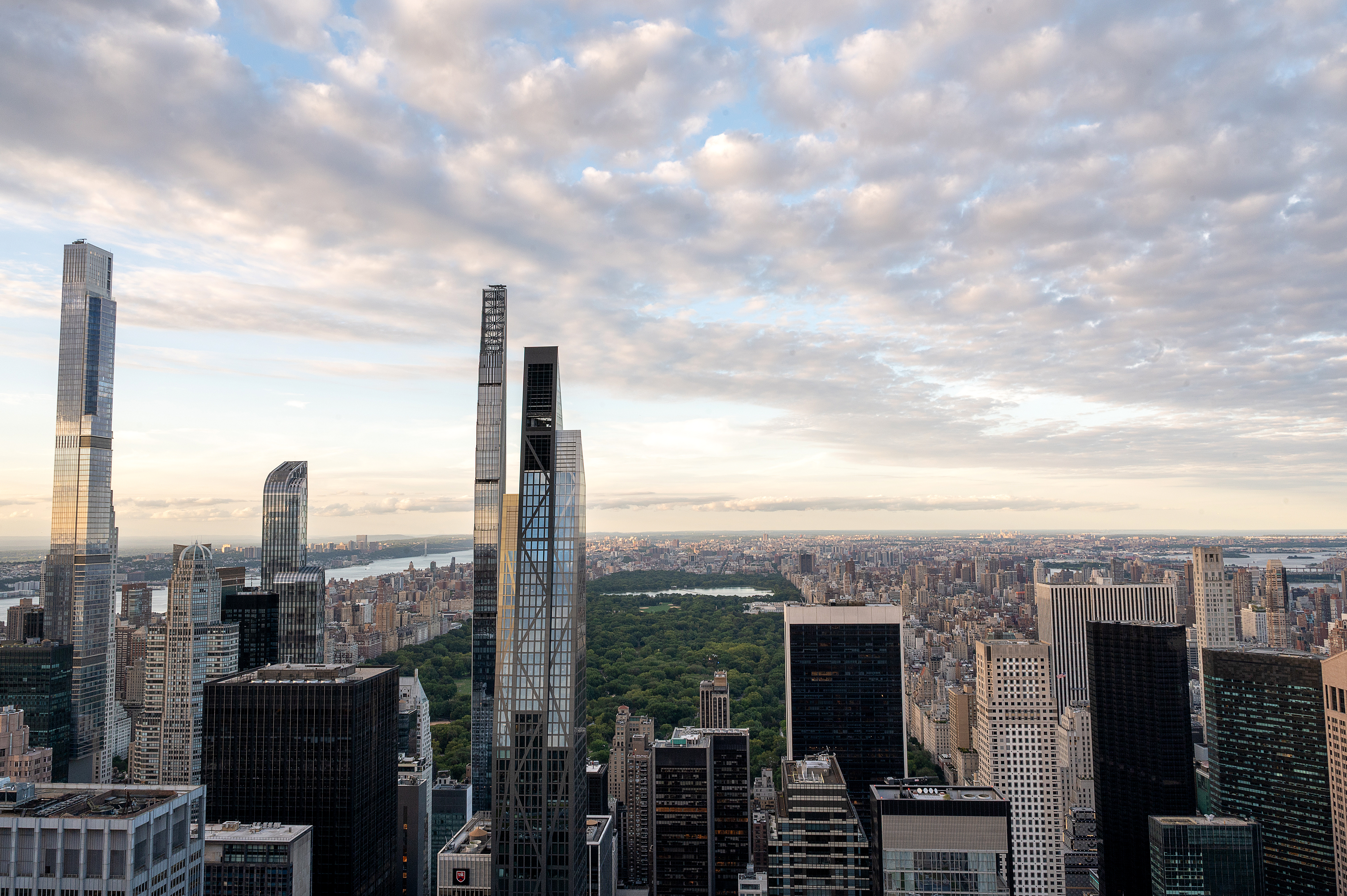 Panoramablick vom Top of the Rock über Midtown Manhattan und den Central Park in New York