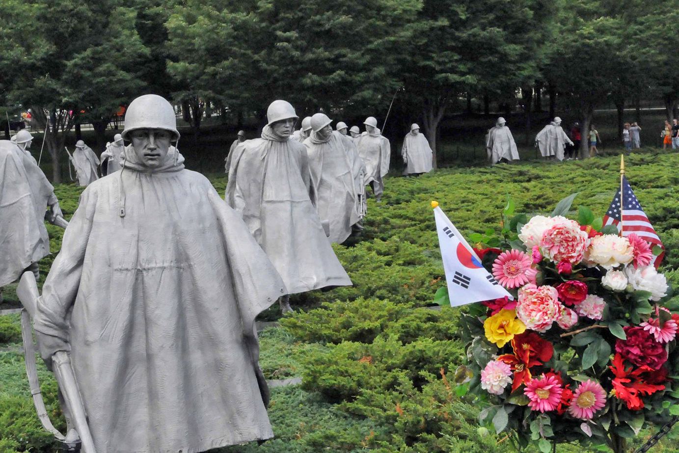 Korean War Veterans Memorial mit Soldatenstatuen in Washington D.C.